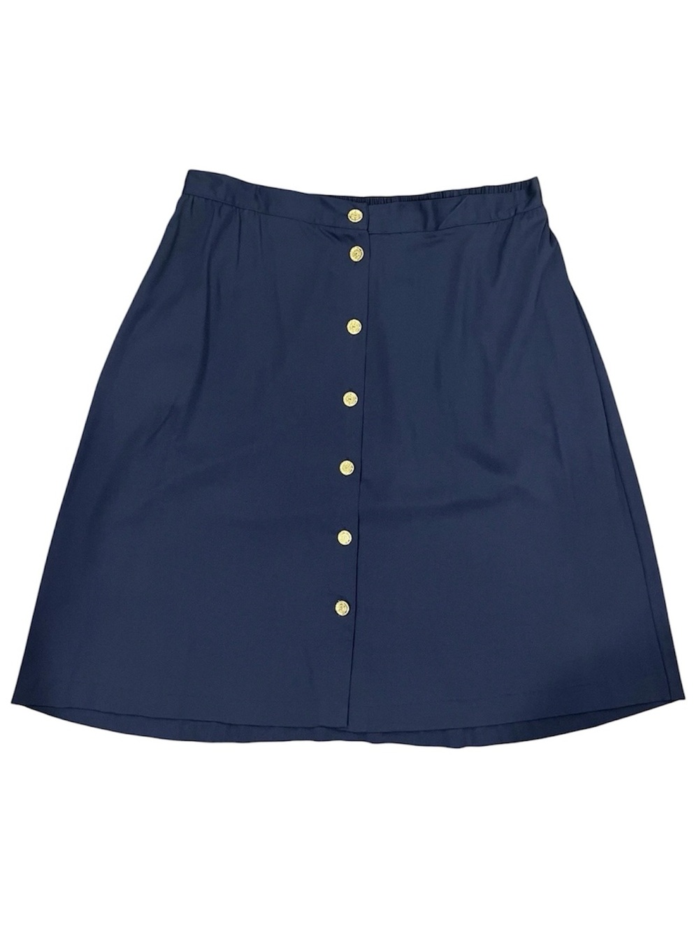 Leslie Fay Skirt 22W Navy Nautical Gold Button Vintage 90’s